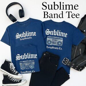 NWOT Sublime Long Beach CA Band Tee Blue Boombox Graphic T-Shirt Unisex S